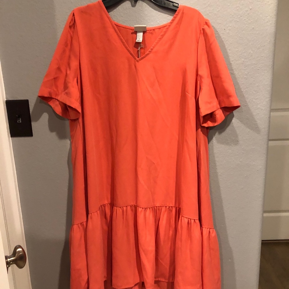 Coral baby doll dress